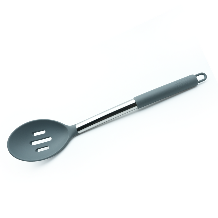 Beram 16-Piece Silicone Kitchen Set with Stainless Steel Handles Heat Resistant Non-Stick Safe BPA-Free Cooking Tools Spatulas Turner Spoon Tongs Whisk Ladle & More–Grey (16Pcs Set)