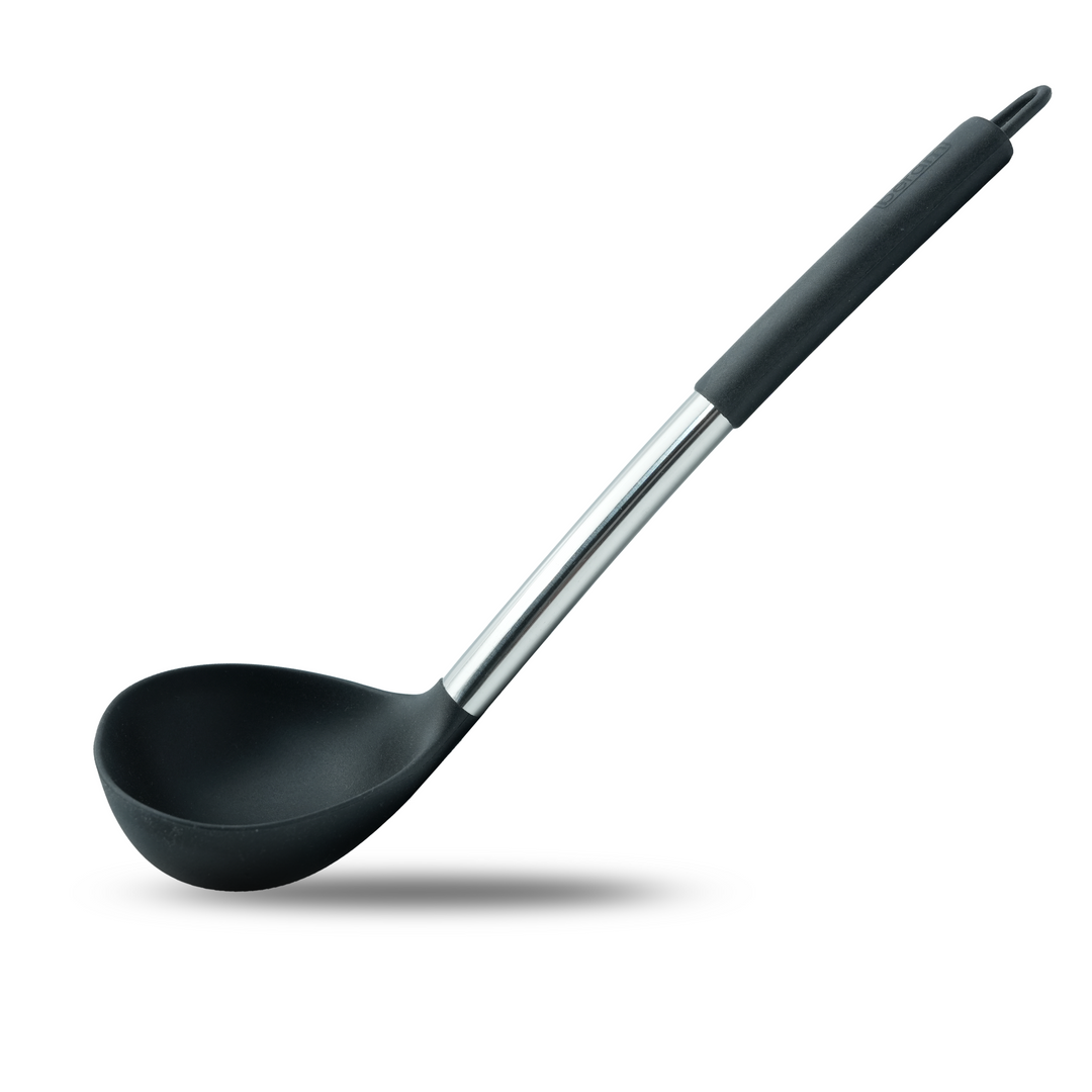 Beram 15Pcs Silicone Set with Stainless Steel Handles Heat Resistant Non-Stick Safe BPA Free Cooking Tools Spatulas, Turner, Spoon, Tongs Whisk Ladle & More–Black (15Pcs Set)