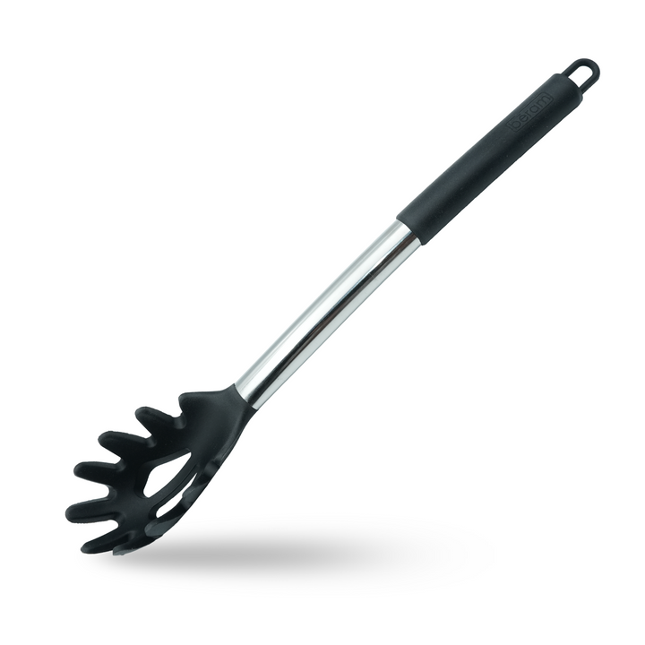 Beram 15Pcs Silicone Set with Stainless Steel Handles Heat Resistant Non-Stick Safe BPA Free Cooking Tools Spatulas, Turner, Spoon, Tongs Whisk Ladle & More–Black (15Pcs Set)