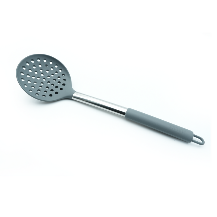 Beram 16-Piece Silicone Kitchen Set with Stainless Steel Handles Heat Resistant Non-Stick Safe BPA-Free Cooking Tools Spatulas Turner Spoon Tongs Whisk Ladle & More–Grey (16Pcs Set)