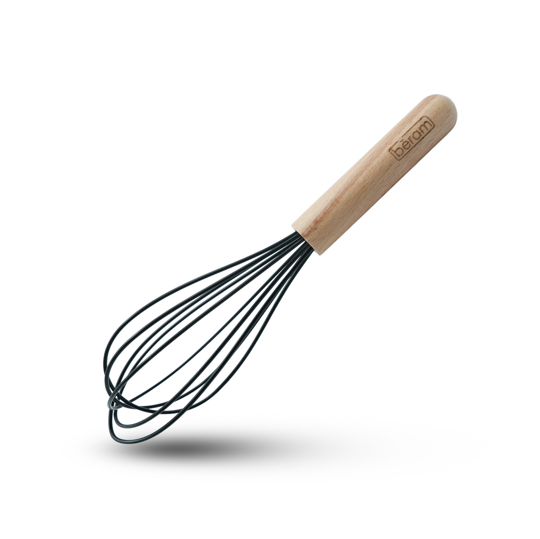 Beram 11Pcs Silicone Cooking Utensil Set with Wooden Handles Heat Resistant BPA Free Non-Stick Kitchen Tools for Cooking Baking Mixing Stirring Serving Frying Grilling – Black (11Pcs Set)