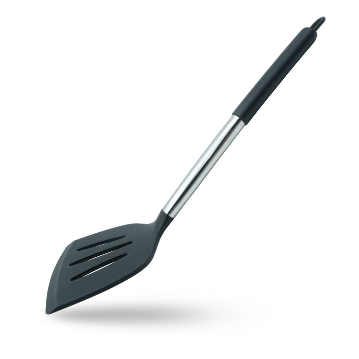 Beram 15Pcs Silicone Set with Stainless Steel Handles Heat Resistant Non-Stick Safe BPA Free Cooking Tools Spatulas, Turner, Spoon, Tongs Whisk Ladle & More–Black (15Pcs Set)