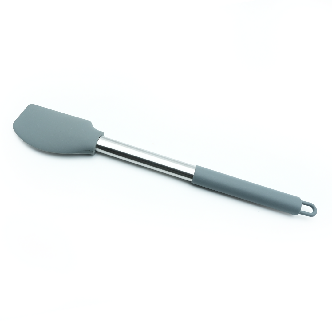 Beram 16-Piece Silicone Kitchen Set with Stainless Steel Handles Heat Resistant Non-Stick Safe BPA-Free Cooking Tools Spatulas Turner Spoon Tongs Whisk Ladle & More–Grey (16Pcs Set)