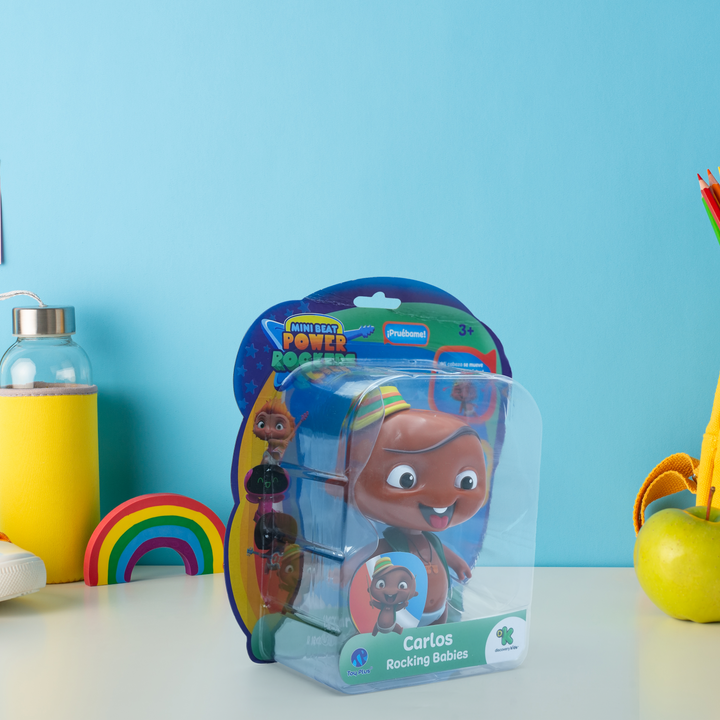 Toy Plus Mini Beat Power Rockers Carlos Rocking Babies – Musical Action Baby Doll with Sound and Head Movement – Official Discovery Kids Collectible – Latin Drummer Character Figure – For Ages 3+ – Bright Colors, Interactive Fun & Rhythm Play Toy