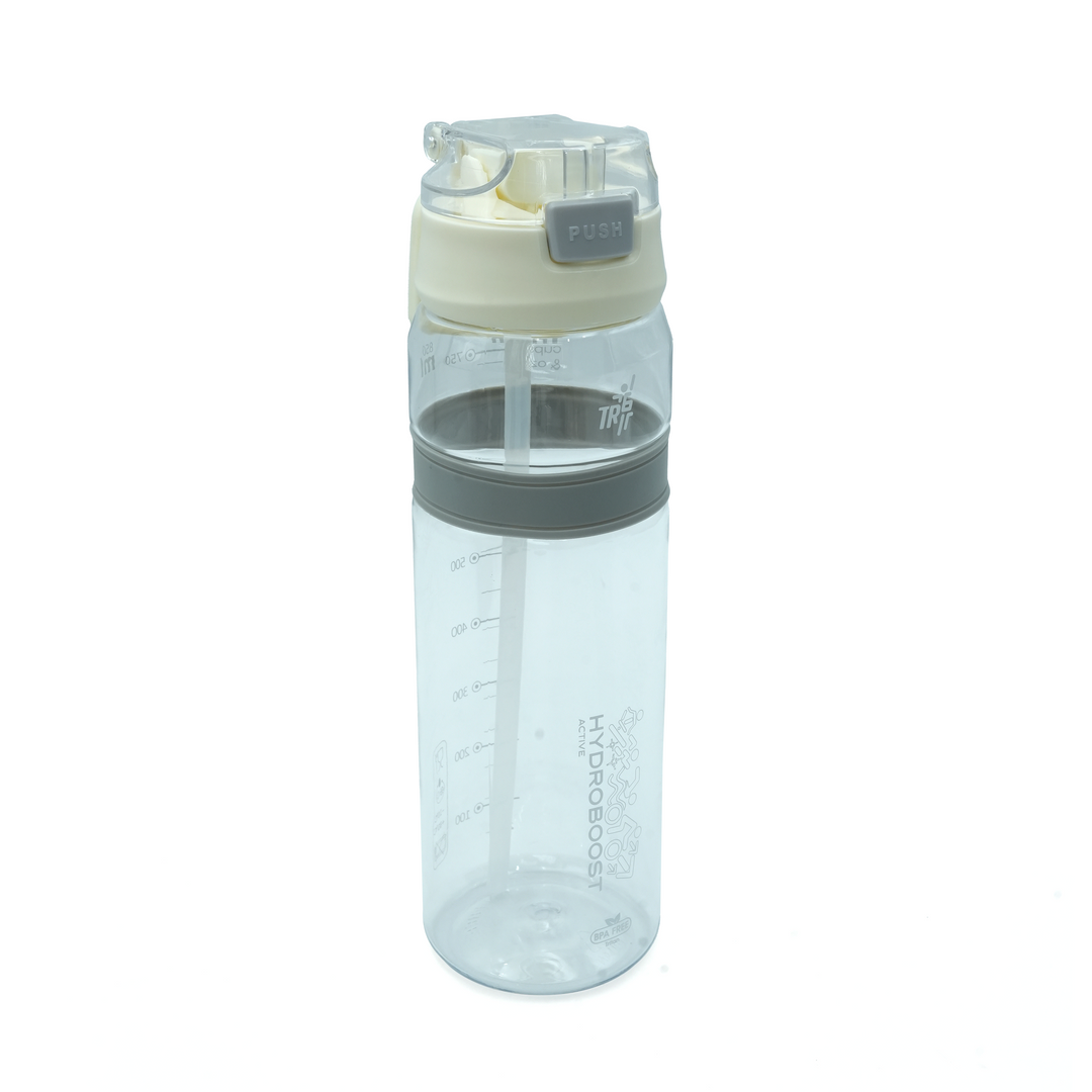 TR6 Hydro Boost Active  Water Bottle| Transparent Tritan |BPA- Free| Push-Lid with Straw | Leak-Proof, Lightweight, Shatter-Resistant