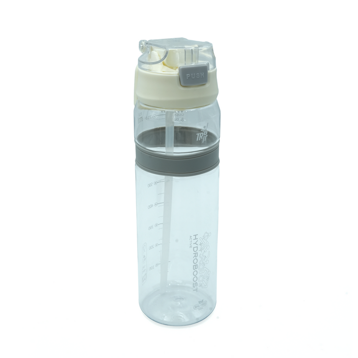 TR6 Hydro Boost Active  Water Bottle| Transparent Tritan |BPA- Free| Push-Lid with Straw | Leak-Proof, Lightweight, Shatter-Resistant