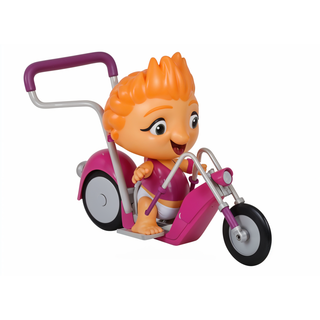 Toy Plus Mini Beat Power Rockers Rolling Rocker Wat – Collectible Action Figure with Motorcycle – Discovery Kids Rock-Themed Toy with Movable Parts – Includes Wat Character & Rock Bike – Fun Roleplay Vehicle Set for Kids Ages 3+