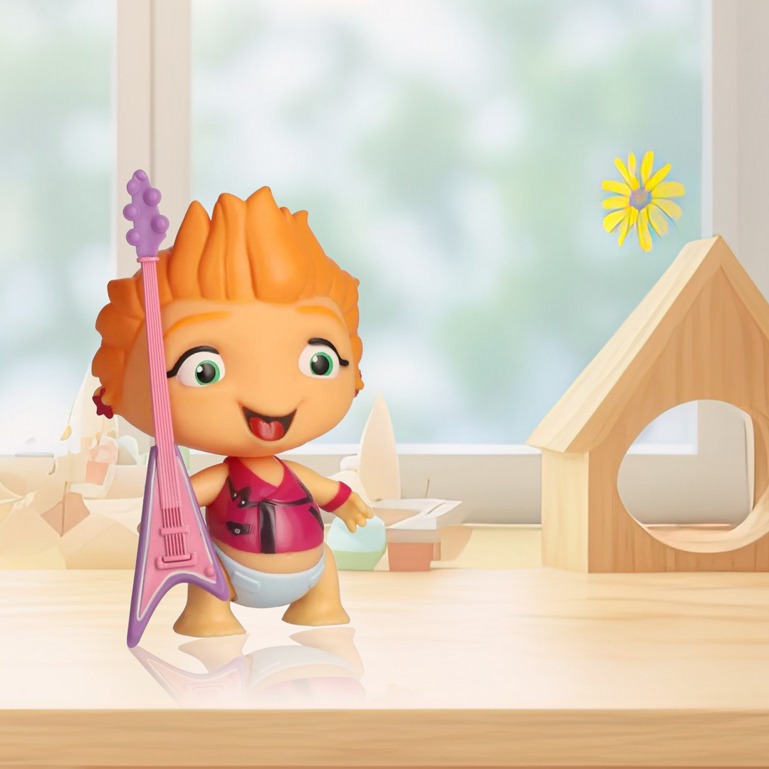 Toy Plus Mini Beat Power Rockers Wat con Guitarra – Articulated Action Figure with Musical Instrument – Discovery Kids Collectible Toy for Children Ages 3+ – Includes Wat Character & Guitar Accessory – Based on Popular Animated Series