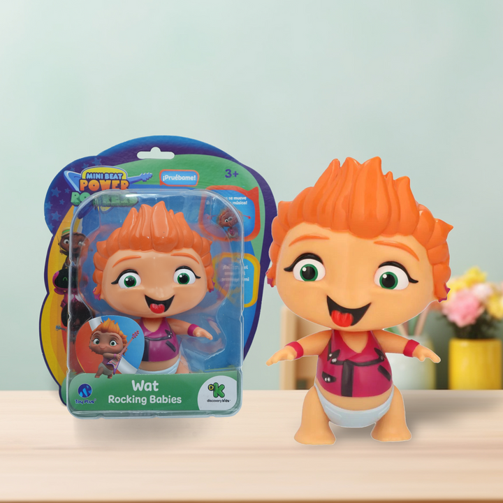 Toy Plus Wat Rocking Babies – Mini Beat Power Rockers Sound & Movement Action Figure with Head Motion – Musical Collectible from Discovery Kids Series – Try Me Feature – Battery Operated Toy for Kids Ages 3+ – Bright Colors & Fun Design