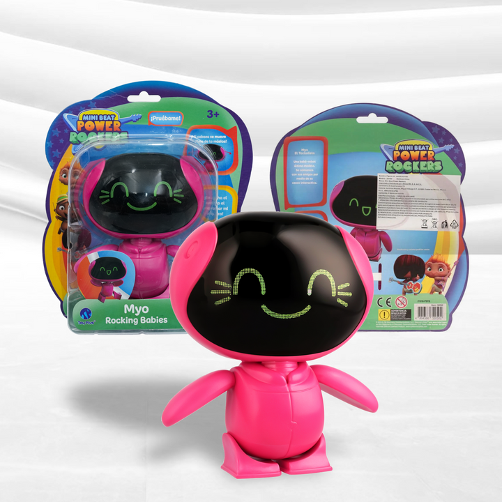 Toy Plus Mini Beat Power Rockers Myo Rocking Babies – Sound & Head Movement Action Figure – Official Discovery Kids Toy – Interactive Baby Robot Character with Light-Up Face – Collectible Gift for Kids Ages 3+ – Batteries Included – Try Me Feature