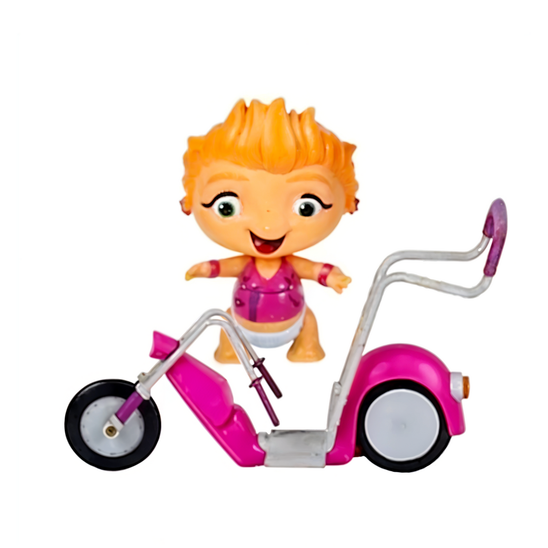 Toy Plus Mini Beat Power Rockers Rolling Rocker Wat – Collectible Action Figure with Motorcycle – Discovery Kids Rock-Themed Toy with Movable Parts – Includes Wat Character & Rock Bike – Fun Roleplay Vehicle Set for Kids Ages 3+