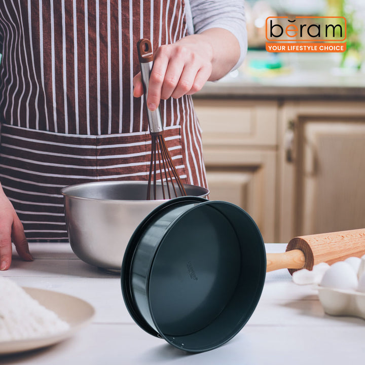 26.5cm Springform Cake Tin premium Special Non-Stick Coating Easy Release Spring Lock Leak Proof Edge Even Heat Distribution Round Steel Baking Pan Oven Safe up to 230°C