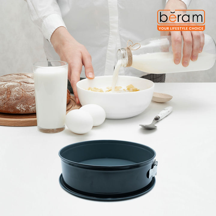 26.5cm Springform Cake Tin premium Special Non-Stick Coating Easy Release Spring Lock Leak Proof Edge Even Heat Distribution Round Steel Baking Pan Oven Safe up to 230°C