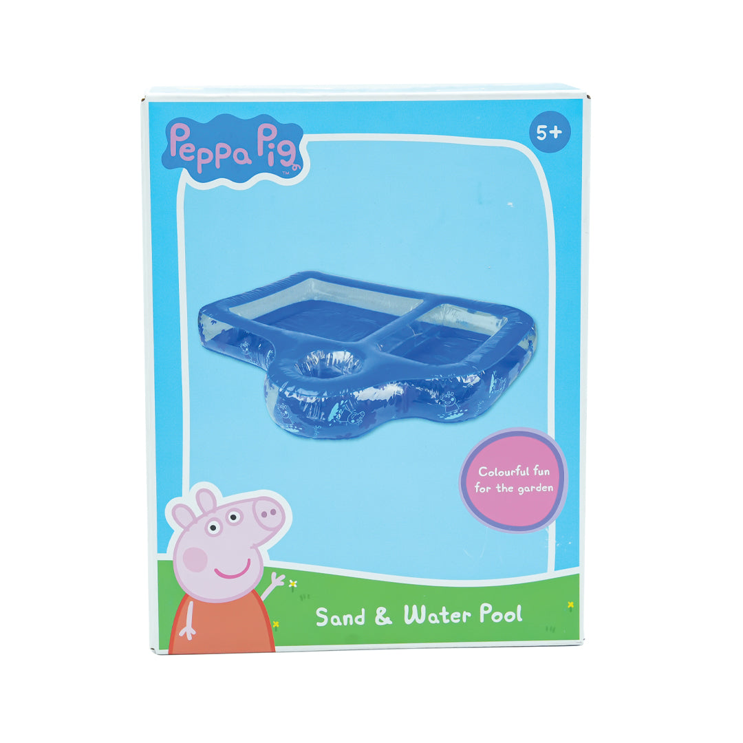 Hasbro Peppa Pig Sand & Water Pool – Inflatable Play Pool for Kids 5+, Perfect for Outdoor Fun, Durable Design with Separate Compartments for Sand and Water, Easy to Inflate, Vibrant Peppa Pig Graphics