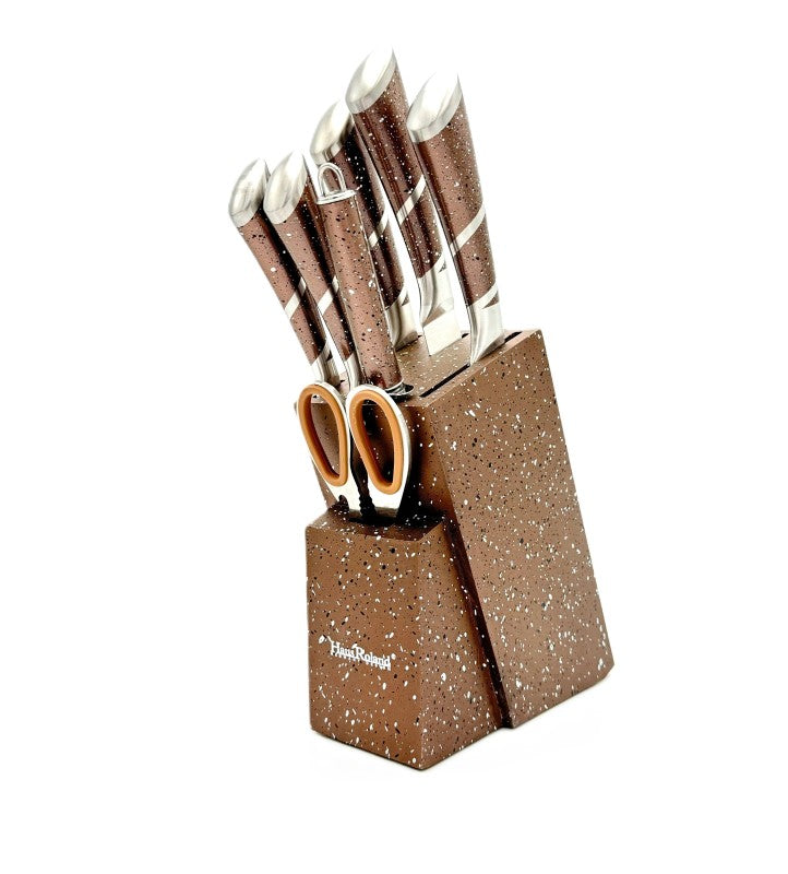 8 Pieces Kitchen Knife & Utensil Set with Steel Handles