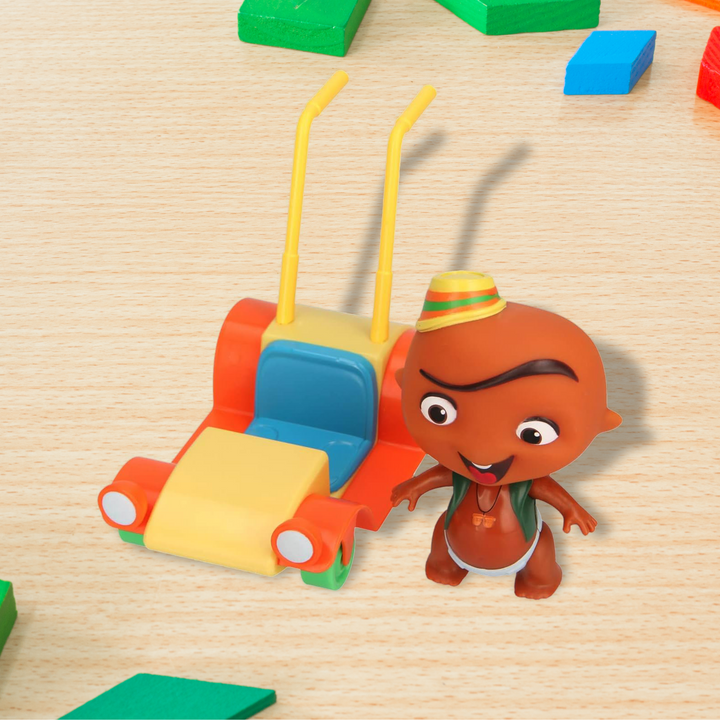 Toy Plus Mini Beat Power Rockers Carlos Rolling Rocker – Interactive Drummer Baby Doll with Sound, Head Movement & Rolling Vehicle – Official Discovery Kids Collectible – Musical Pop‑and‑Play Action Figure for Ages 3+