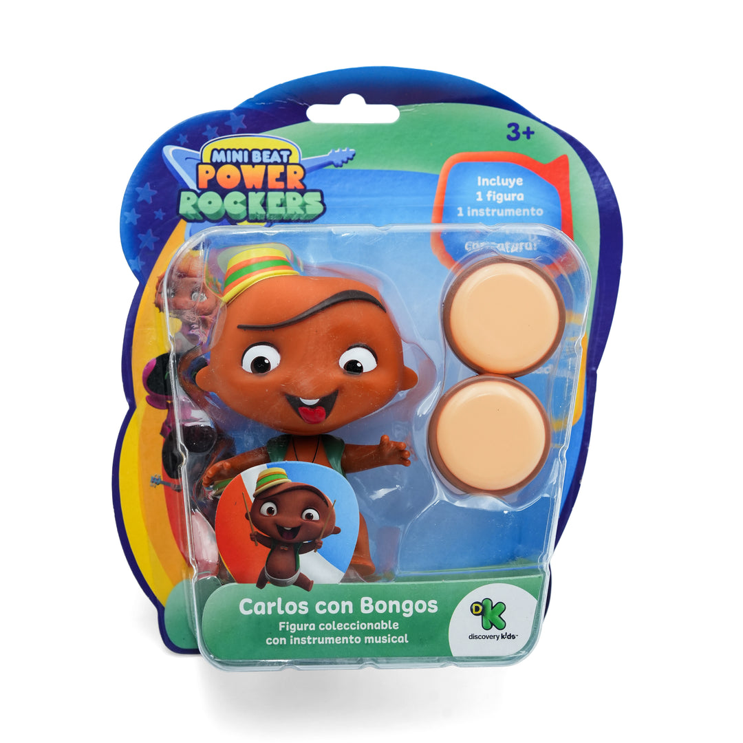 Toy Plus Mini Beat Power Rockers Rolling Rocker Carlos with Bongos – Musical Baby Drummer Collectible Figure with Percussion Accessories – Latin-Inspired Design – Ages 3+ – Posable Arms, Bold Colors, and Rhythm-Filled Play Fun
