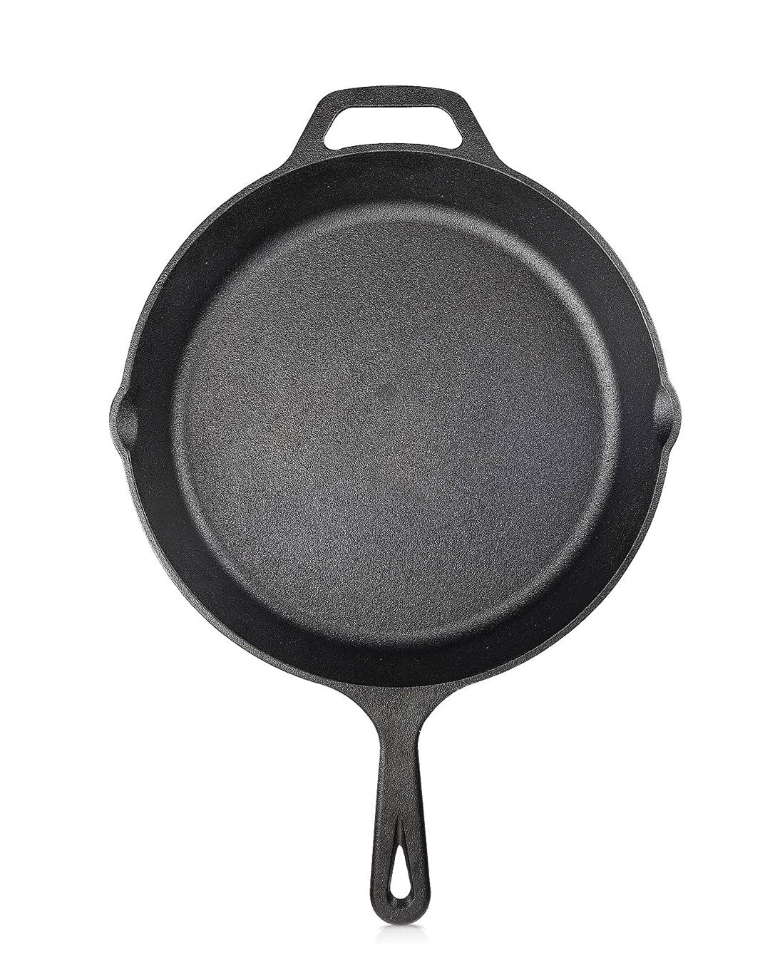 Utopia Kitchen Saute Fry Pan - Chefs Pan, Pre-Seasoned Cast Iron Skillet - Frying Pan 12.5 Inch - Safe Grill Cookware for Indoor & Outdoor Use - Cast Iron Pan - Cooking Gifts for Men & Women (Black)