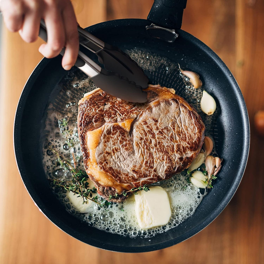 9" Cooking Tongs for Frying, Serving, Grilling and BBQ