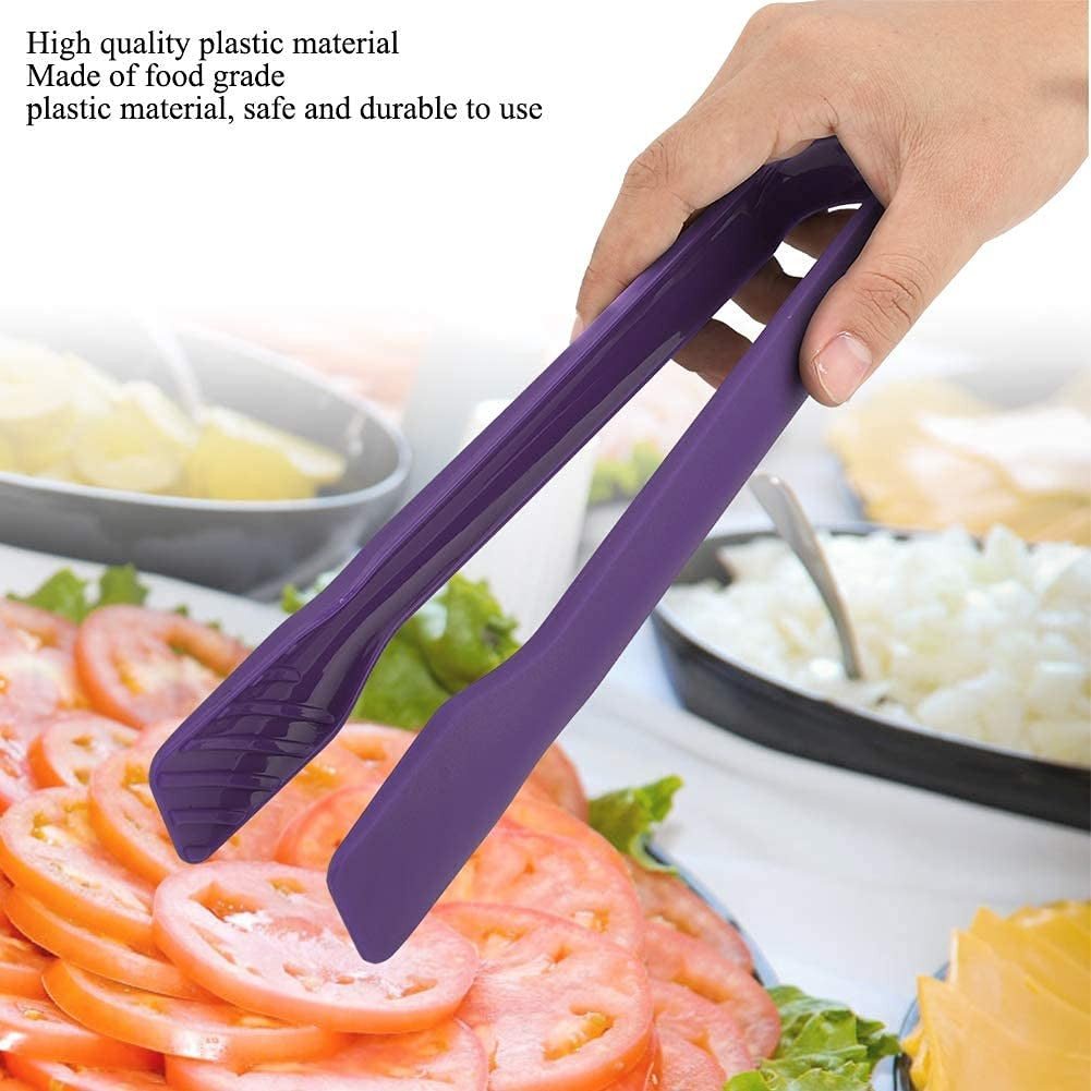 BERAM Plastic Kitchen Tongs Set of 3 Food Serving and BBQ Tongs for Bread Salad Fruit Buffet and Grilling Durable BPA Free Reusable Utility Tongs for Home Party and Daily Use