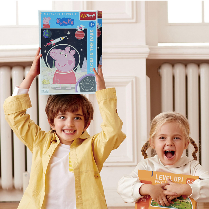 Trefl Peppa Pig Glow in the Dark Puzzle – 48-Piece Jigsaw Puzzle for Kids 4+, Features Glow-in-the-Dark Elements, Enhances Cognitive Skills and Hand-Eye Coordination, Durable and Engaging Educational Toy