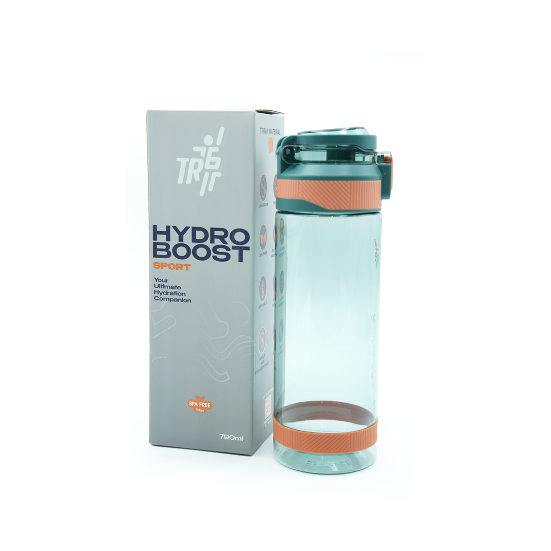TR6 Hydro Boost Sport Transparent Water Bottle | BPA-Free Tritan Plastic | Leak-Proof with Flip Lock Lid | Shatter & Odor Resistant | Lightweight, Eco-Friendly Sports Bottle for Gym, School, Office & Outdoor Use