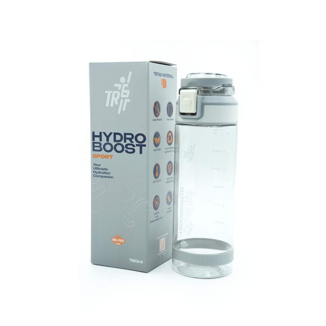 TR6 Hydro Boost Sport Transparent Water Bottle | BPA-Free Tritan Plastic | Leak-Proof with Flip Lock Lid | Shatter & Odor Resistant | Lightweight, Eco-Friendly Sports Bottle for Gym, School, Office & Outdoor Use