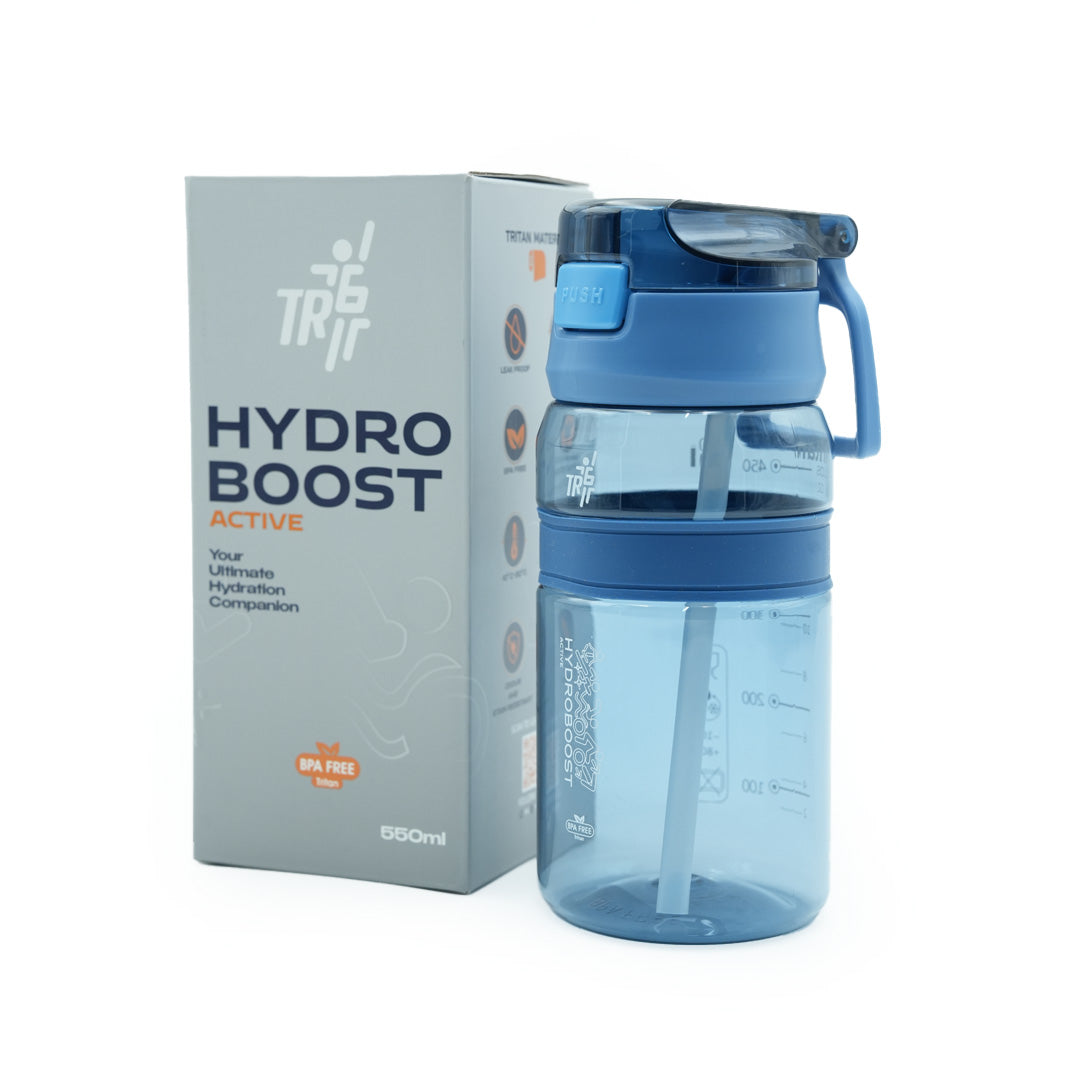 TR6 Hydro Boost Active  Water Bottle| Transparent Tritan |BPA- Free| Push-Lid with Straw | Leak-Proof, Lightweight, Shatter-Resistant