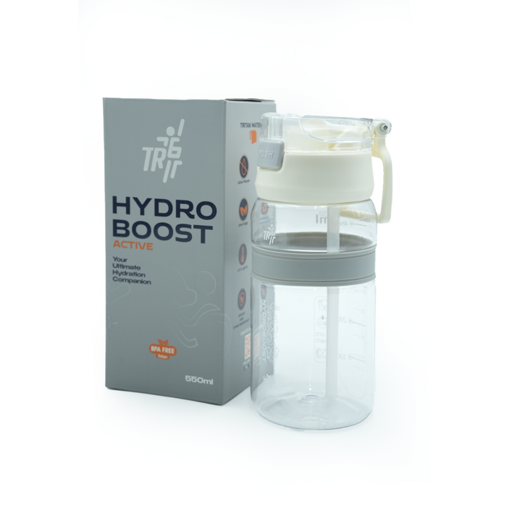 TR6 Hydro Boost Active  Water Bottle| Transparent Tritan |BPA- Free| Push-Lid with Straw | Leak-Proof, Lightweight, Shatter-Resistant