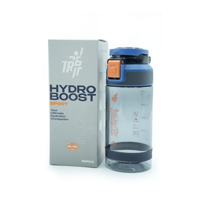 TR6 Hydro Boost Sport Transparent Water Bottle | BPA-Free Tritan Plastic | Leak-Proof with Flip Lock Lid | Shatter & Odor Resistant | Lightweight, Eco-Friendly Sports Bottle for Gym, School, Office & Outdoor Use