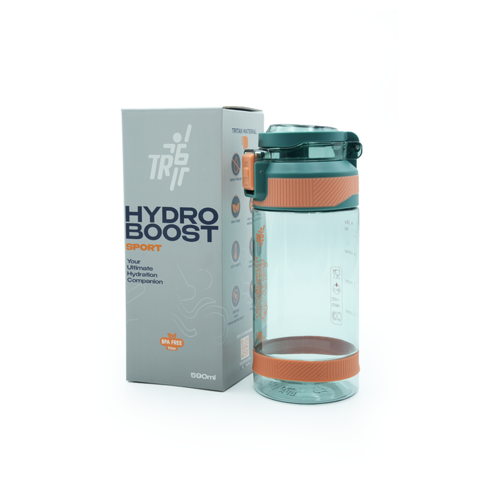 TR6 Hydro Boost Sport Transparent Water Bottle | BPA-Free Tritan Plastic | Leak-Proof with Flip Lock Lid | Shatter & Odor Resistant | Lightweight, Eco-Friendly Sports Bottle for Gym, School, Office & Outdoor Use