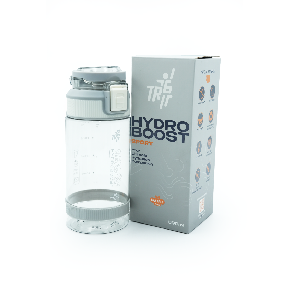TR6 Hydro Boost Sport Transparent Water Bottle | BPA-Free Tritan Plastic | Leak-Proof with Flip Lock Lid | Shatter & Odor Resistant | Lightweight, Eco-Friendly Sports Bottle for Gym, School, Office & Outdoor Use