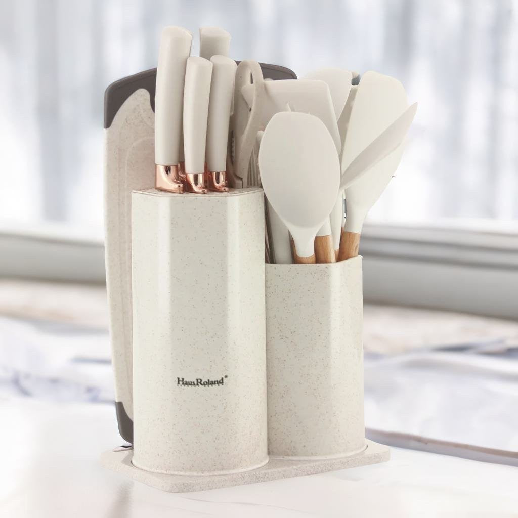 19 Pieces Kitchen Knife & Utensil Set