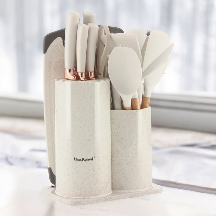 19 Pieces Kitchen Knife & Utensil Set