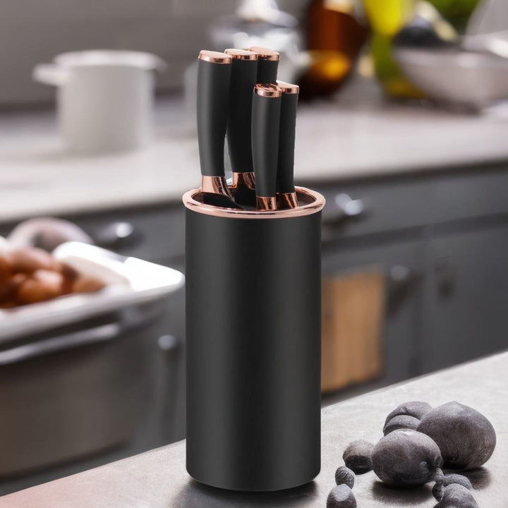 6 pieces Black and Rose Gold Knife Set