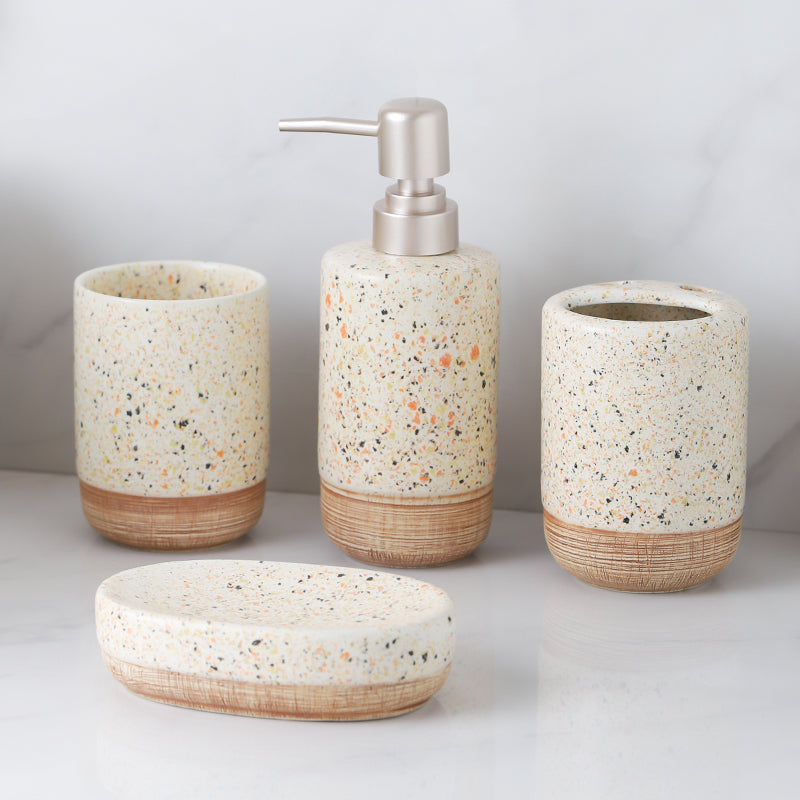Multidots Stripes Multidot Brown 4pc liquid dispenser set