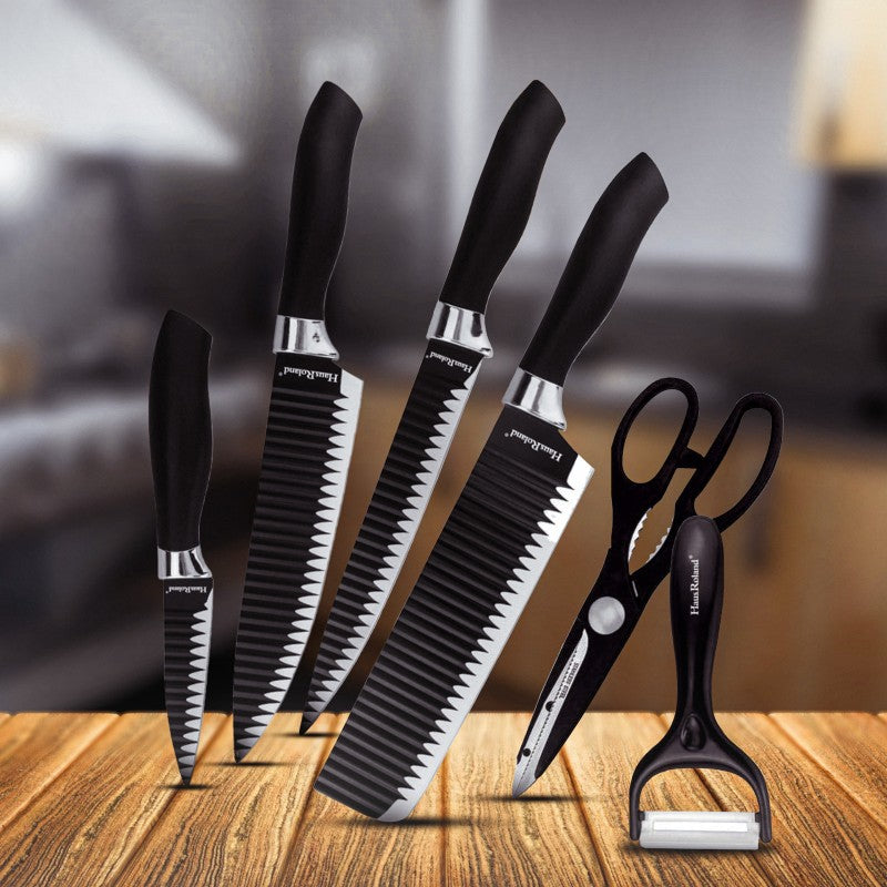 6 Pieces Black Knife Set