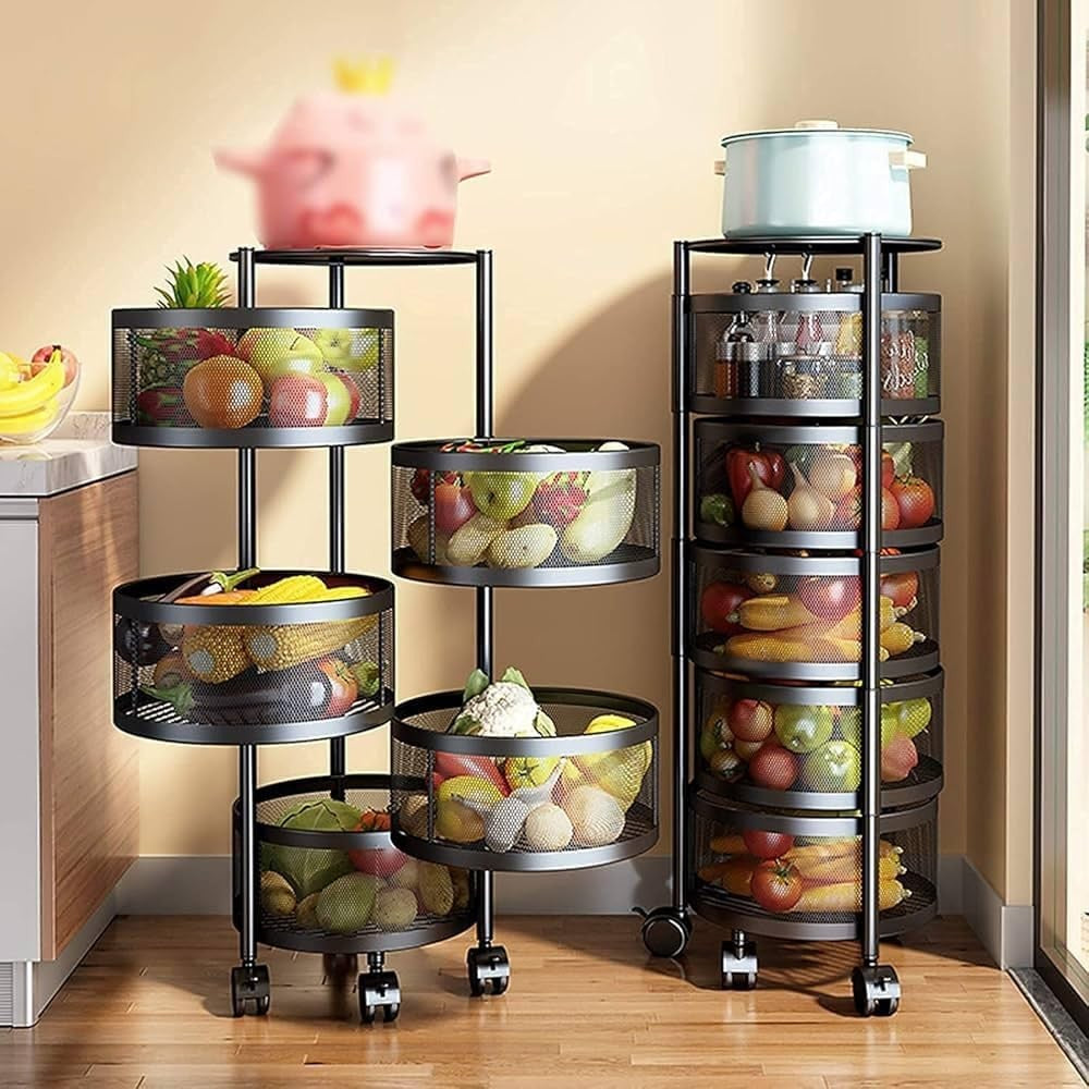 Movable 5-Tier Metal Rack