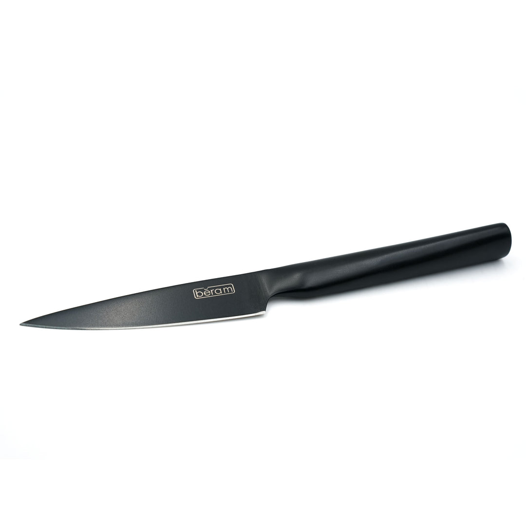 BERAM 3.5 Inch Paring Knife Black Oxide Coated 3CRStainless Steel Blade with SS430 Handle Non-Stick Scratch-Resistant Precision Knife for Peeling Trimming  Garnishing