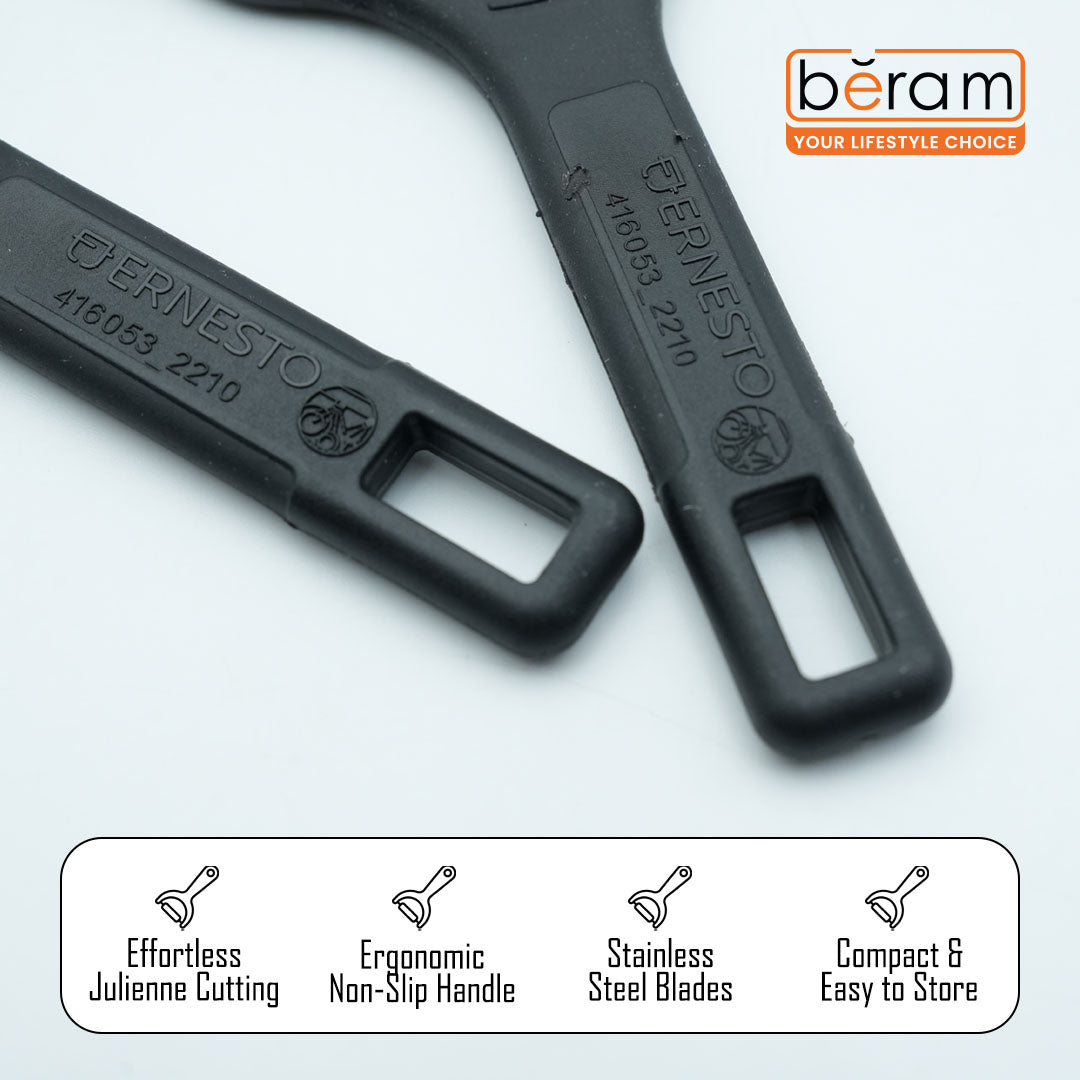 2-Piece Peeler Set, Ergonomic Handheld Peelers for Fruits & Vegetables BPA-Free Dishwasher Safe Includes Potato Eye Remover Sharp Blades for Effortless Peeling (Black)