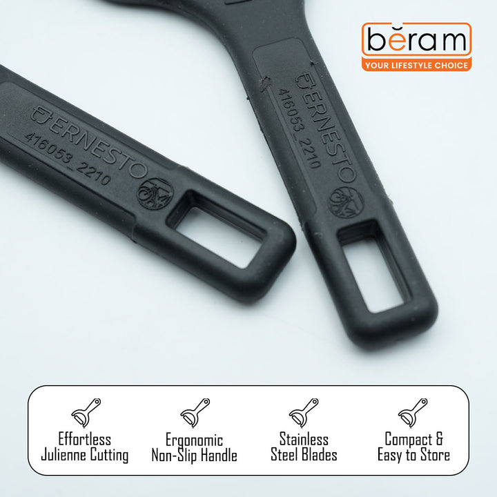 2-Piece Peeler Set, Ergonomic Handheld Peelers for Fruits & Vegetables BPA-Free Dishwasher Safe Includes Potato Eye Remover Sharp Blades for Effortless Peeling (Black)