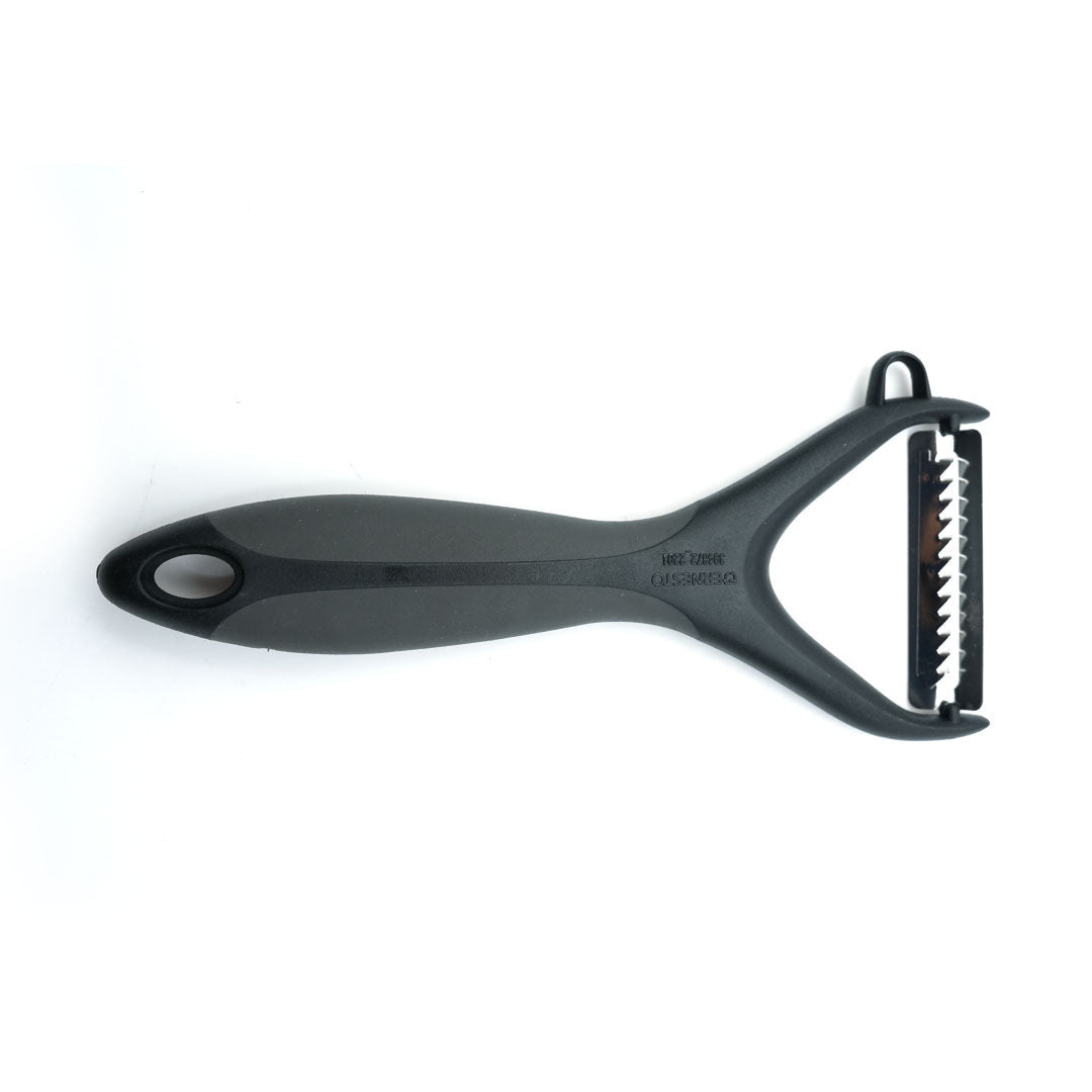 Beram Julienne Vegetable Peeler with Stainless Steel Blade Ergonomic Non-Slip Handle BPA-Free & Dishwasher Safe Carrot, Zucchini Potato Cucumber Cutter & Slicer for Salads Stir Fry & Garnishing (Black)