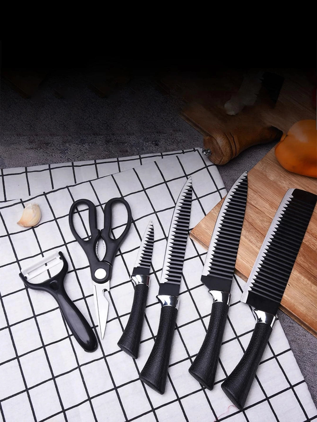 6 Pieces Leather Knife Set