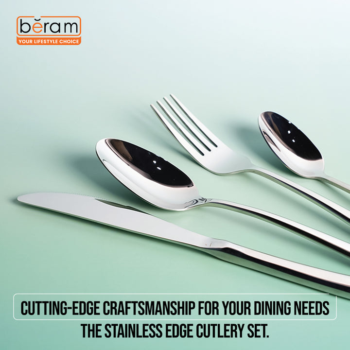 Stainless Edge Cutlery Set of 4, 16 & 24