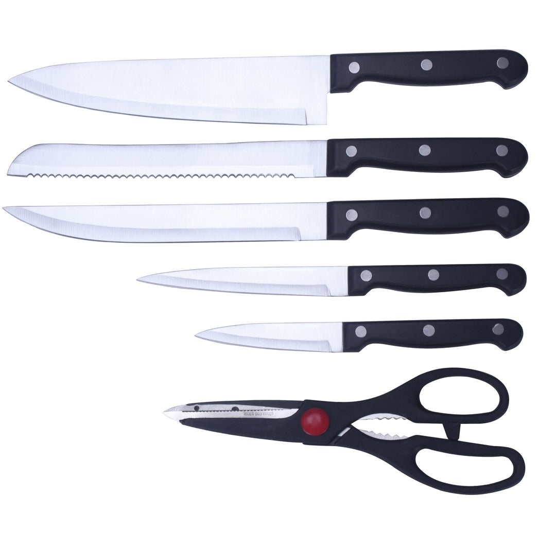 7 Pieces Wooden Block Knife Set