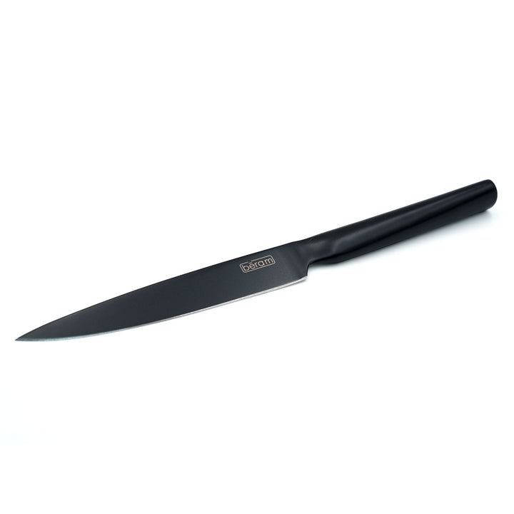 BERAM 5 Inch Utility Knife Black Oxide Coated 3CR13Stainless Steel Blade with SS430 Handle  Non-Stick Scratch-Resistant Blade for Precise Slicing Trimming Sleek Everyday Kitchen Tool