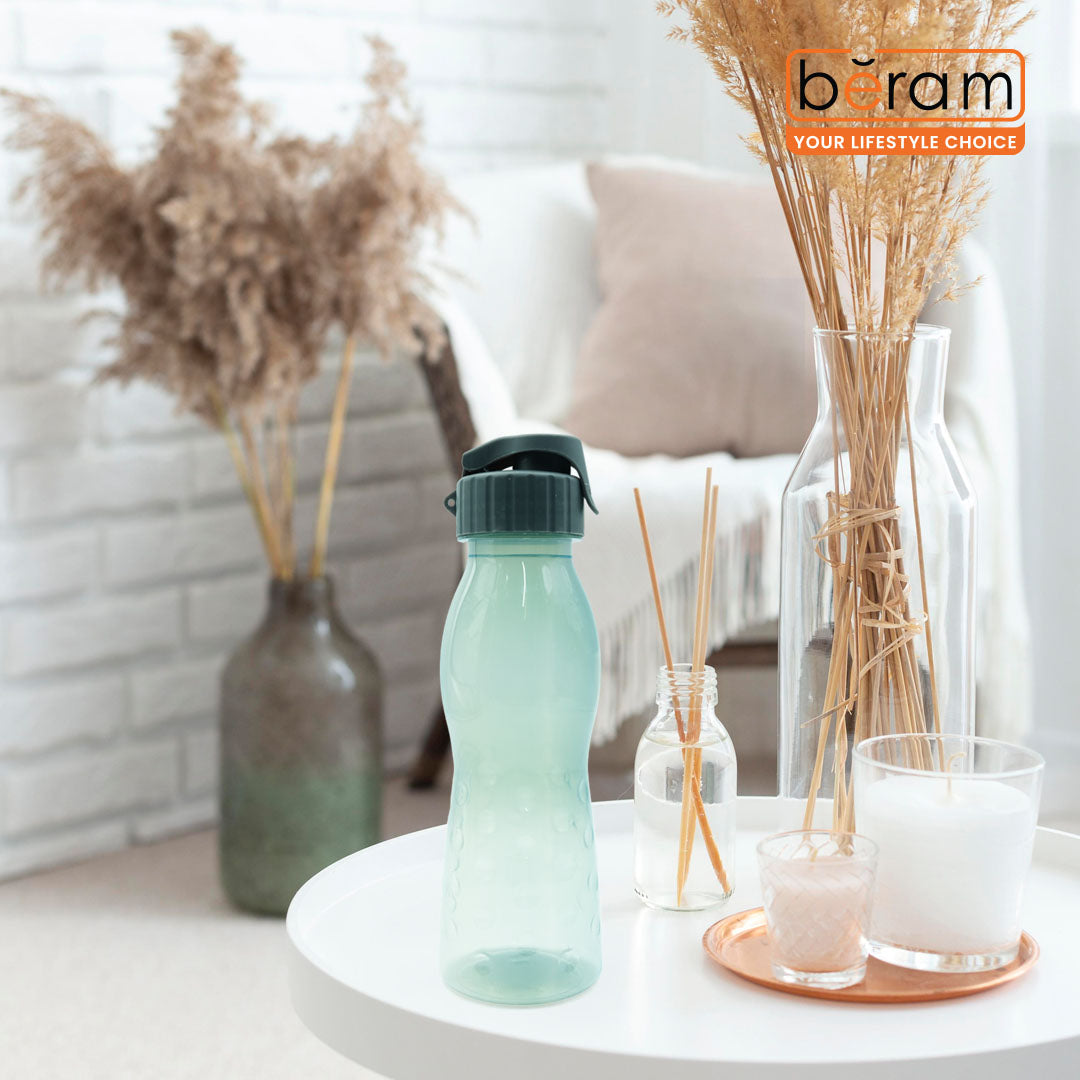 Beram 700ml BPA-Free Water Bottle for Gym, School & Office, Leakproof Flip Cap Sports Bottle for Cold Drinks, Lightweight, Reusable & Travel-Friendly Plastic Bottle, Non-Toxic & Eco-Friendly (Green)