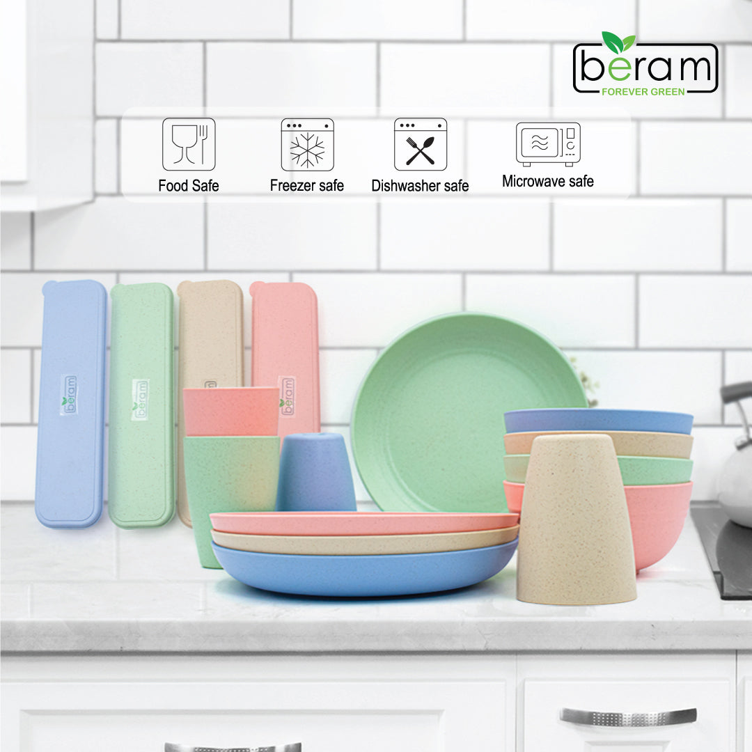 Wheat Straw 28 Piece Tableware Set