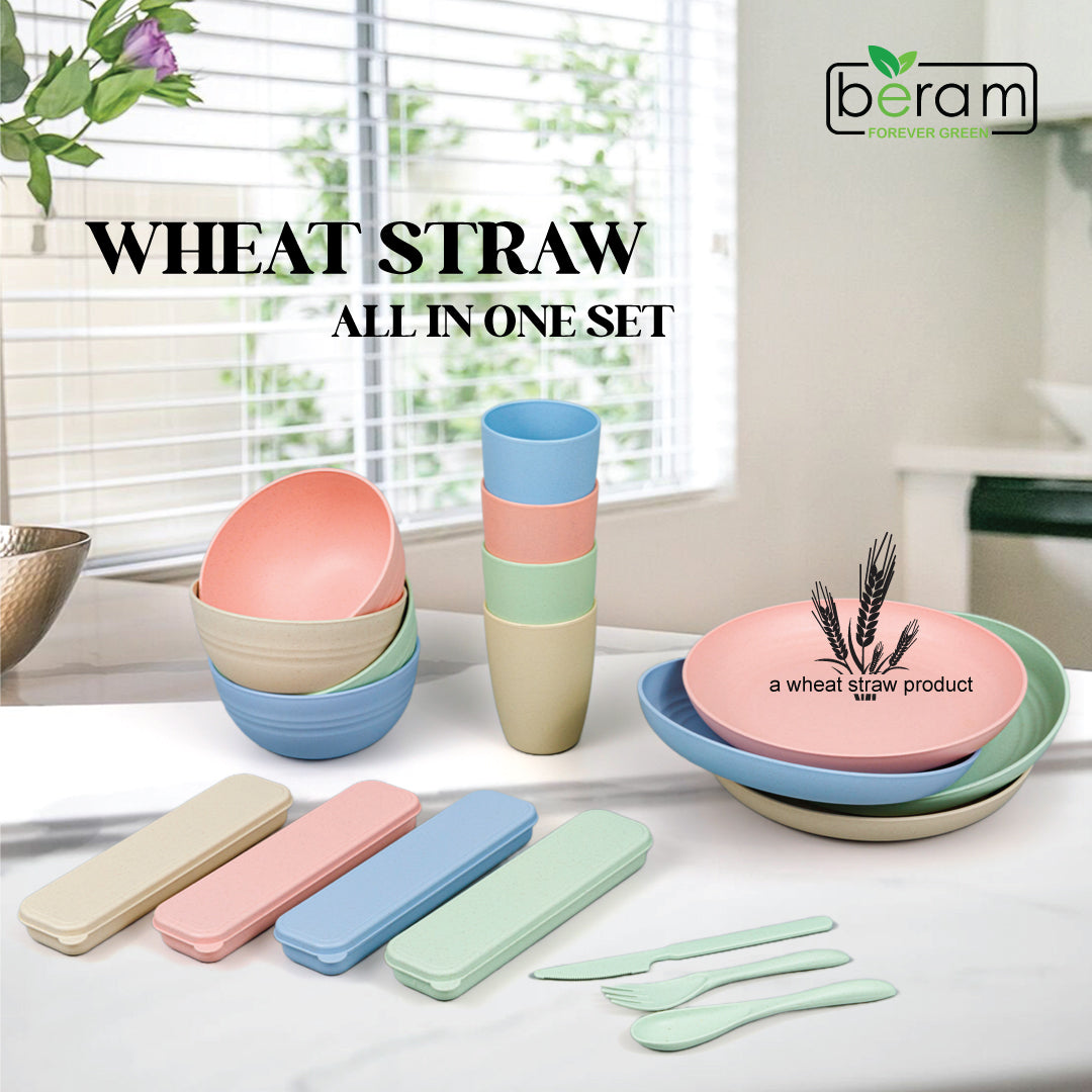 Wheat Straw 28 Piece Tableware Set
