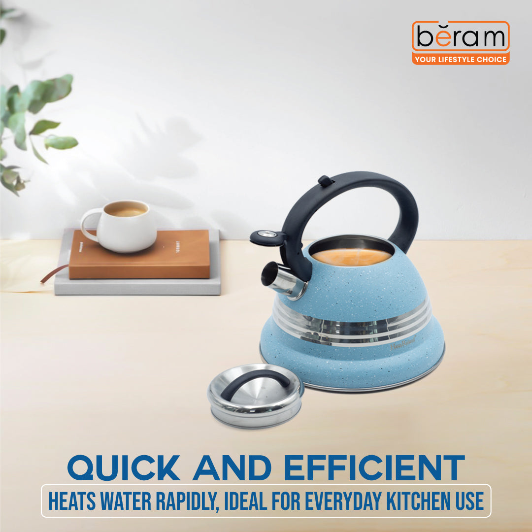 Dotted Whistling Kettle with Single Silver Stripe